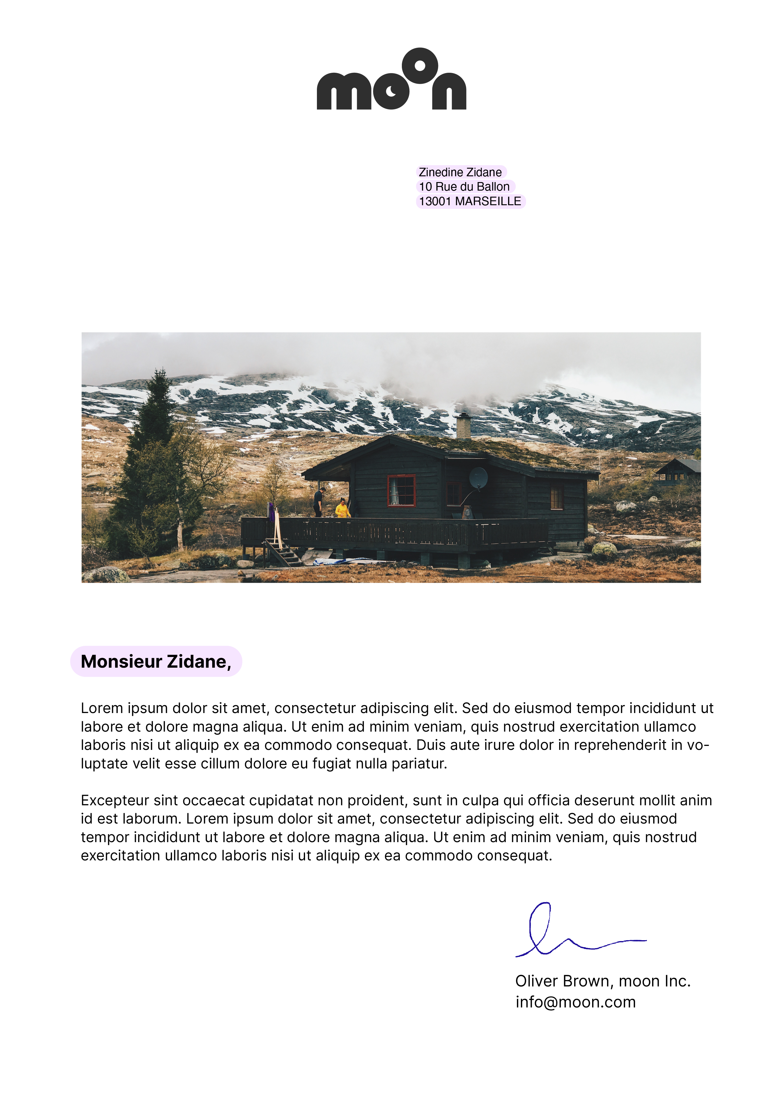 Document de lettre publipostée