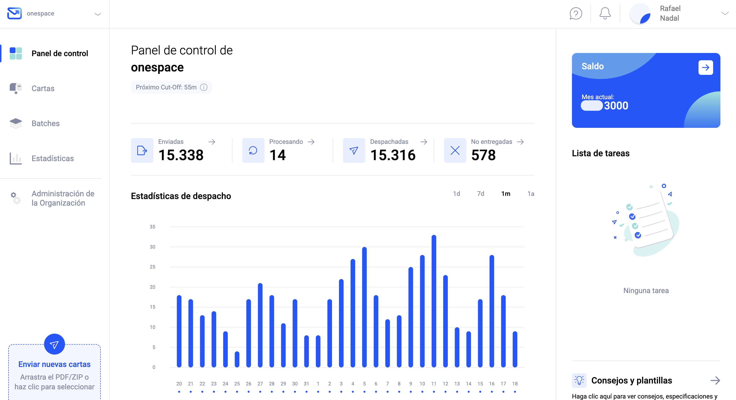 Caso de uso de envío masivo