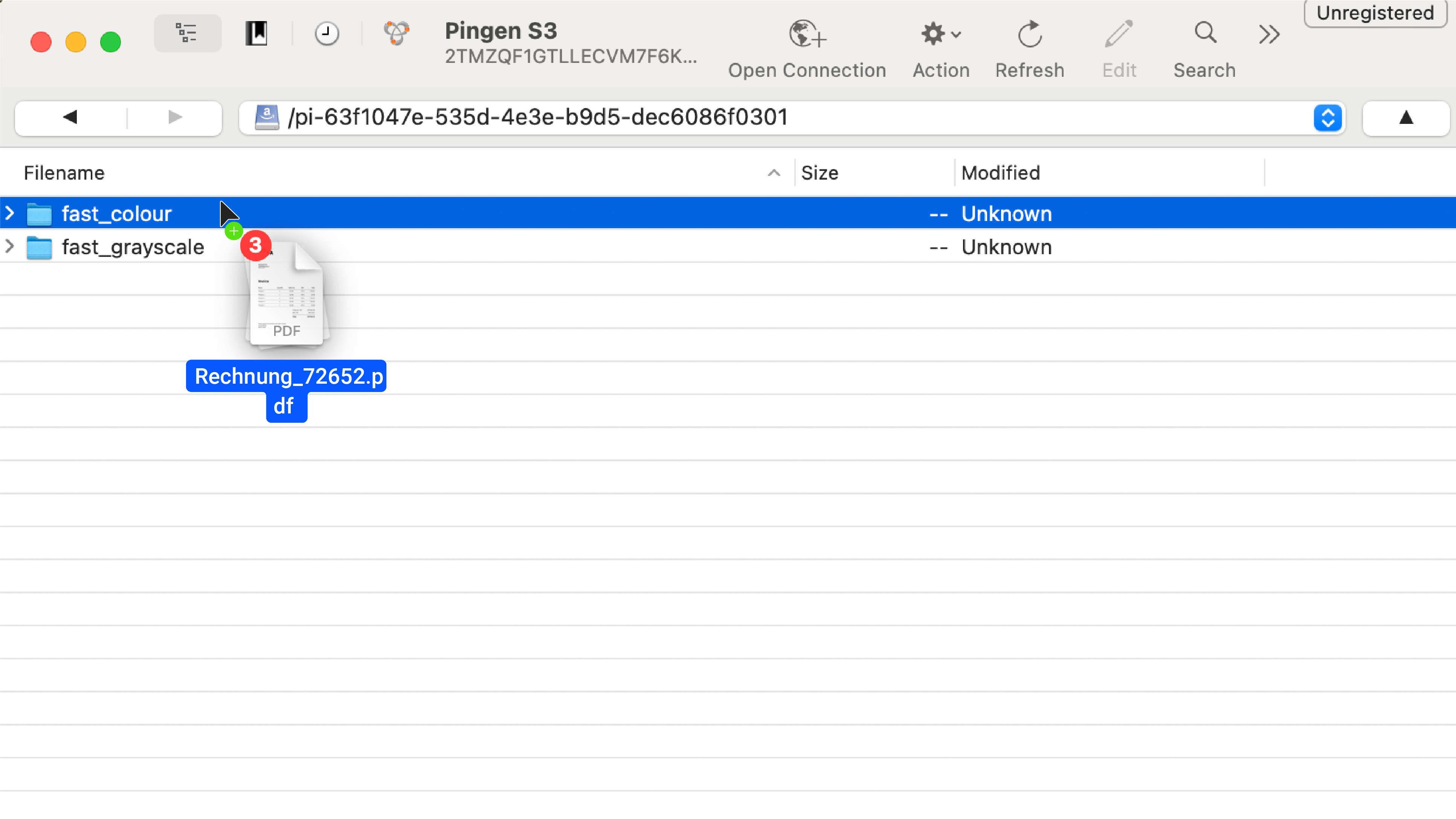 PDFs in Ordner auf Pingen’s privatem S3 hochladen